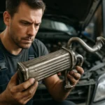 Mechanik kontroluje EGR chladič pri aute