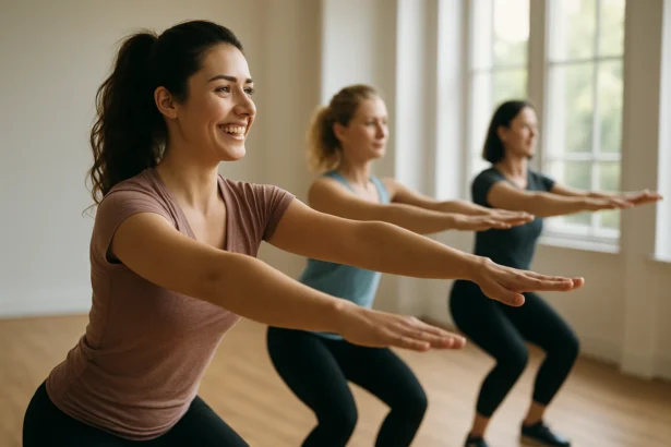 Ženy cvičia Aviva cvičenie pre zdravie a pohodu.