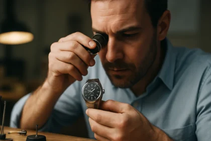 Hodinári skúmajúci mechanické hodinky s technológiou Spring Drive