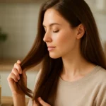 Žena objavuje tajomstvá krásnych a zdravých vlasov s pivovarskými kvasnicami.