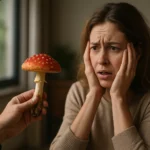 Žena vystrašená pohľadom na jedovatý hovädzí huba