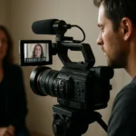 Natáčanie videa s besedou a synchronizovaným zvukom.