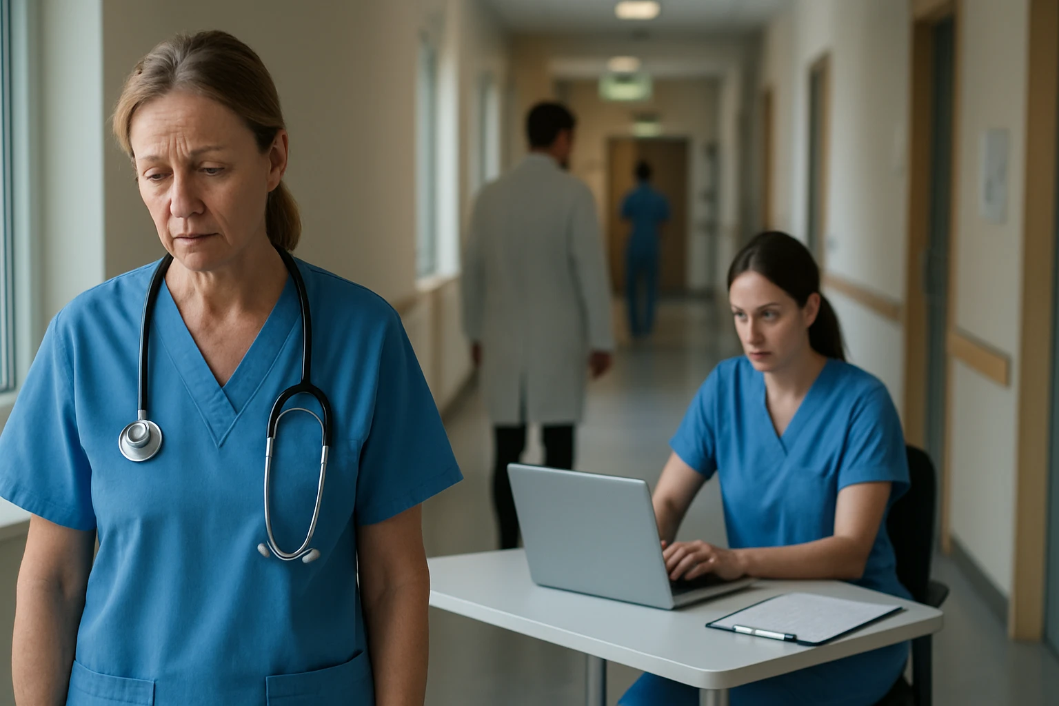 Zdravotnícky personál v nemocnici, rieši problémy nedostatku sestier.