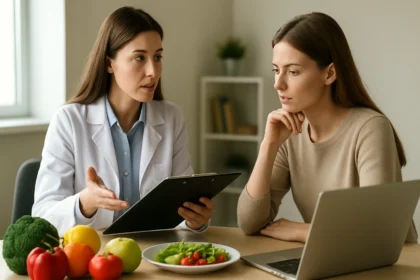 Dietológ a výživový poradca radia ohľadom zdravej výživy.