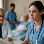 Zdravotnícky tím pracujúci na zlepšení pacientovej starostlivosti.