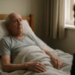 Starší muž ležiaci na posteli, ktorý zažíva dlhodobé ležanie.