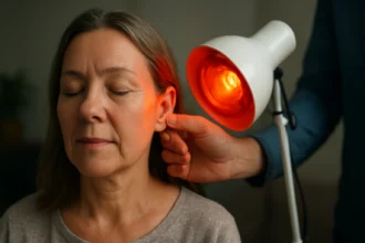 Použitie infralampy na uvoľnenie napätia v ušiach a zlepšenie pohody