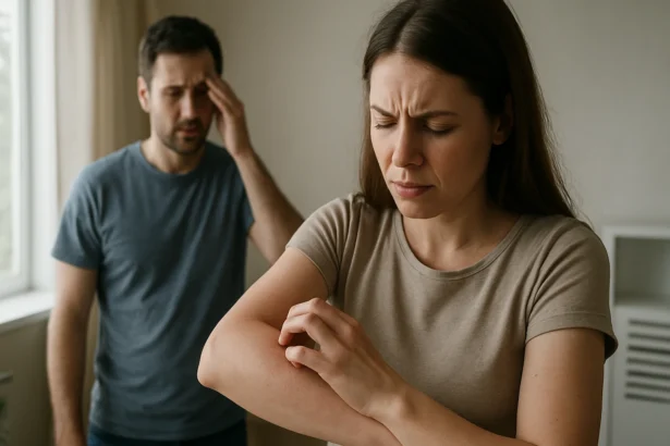 Muži a ženy zažívajú príznaky alergie a stresu v prostredí s meniacou sa vlhkosťou a teplotou.