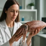 Vedkyňa skúma tajomného tintohala v laboratóriu
