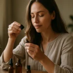 Žena používajúca esenciálne oleje pre zdravý život