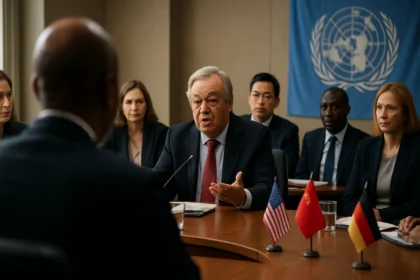 Mimoriadny stretnutie v OSN: Zástupcovia krajín diskutujú o medzinárodnej spolupráci.