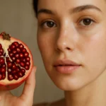 Žena s granátovým jablkom, symbol zdravia a krásy pleti.