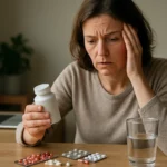 Žena sa obáva vedľajších účinkov lieku Peralgín.