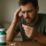 Muž znepokojený pri užívaní lieku Tensomin