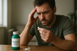 Muž znepokojený pri užívaní lieku Tensomin