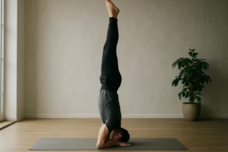 Cvičenie sirsasany: stojka na hlave zlepšuje zdravie a rovnováhu.