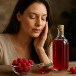 Žena s malinovým octom a malinami pre krásu a zdravie