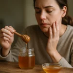 Žena pripravuje med v kuchyni, zdôrazňujúca jeho zdravotné výhody.