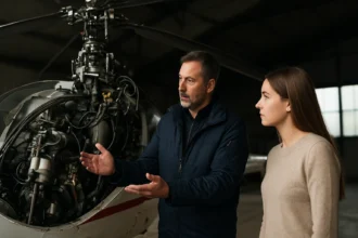 Diskusia o technológii helikoptéry a jej komponentoch.