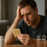 Muž skúma účinky Potemixu pri jedle