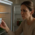 Žena nastavuje termostat v chladničke pre efektívne chladenie.