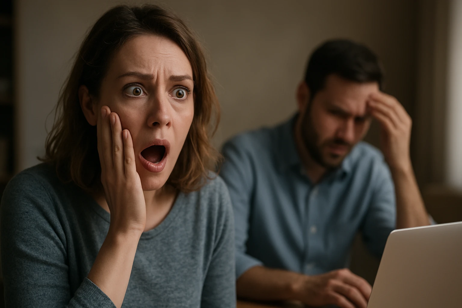 Prekvapené reakcie na šokové odhalenie v domácom prostredí.